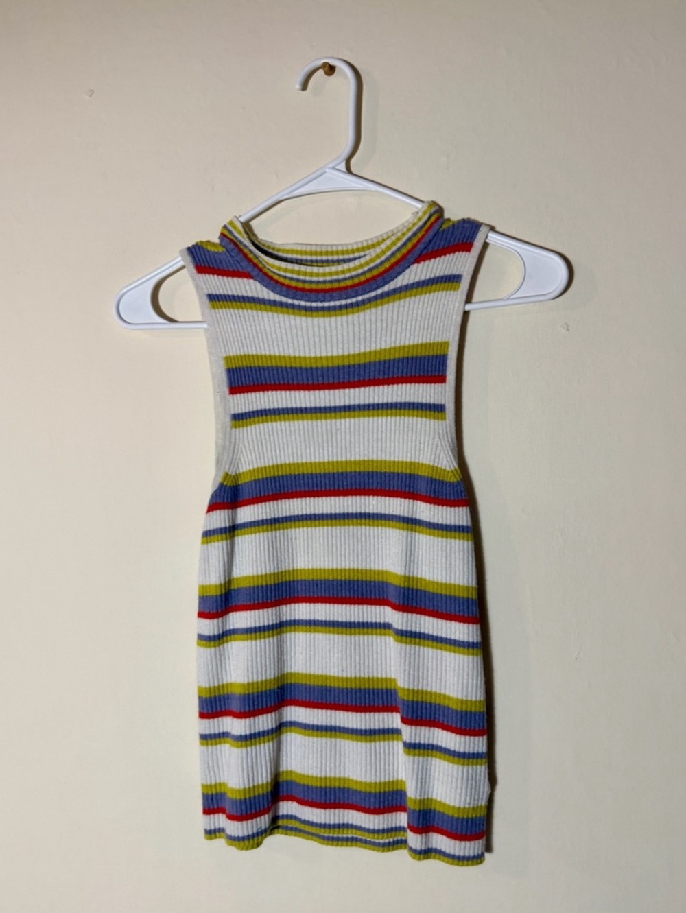 Moth Anthropologie Striped Ribbed Mock Neck Sleeveless Sweater Size Small - Picture 2 of 7
